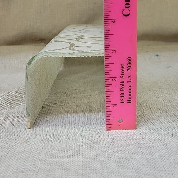 13" VTG White Glass Vanity Sconce Wall Light Shade Rectangle 1/2" Fitter MCM - Picture 5 of 9